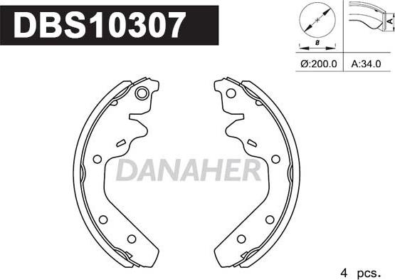 Danaher DBS10307 - Brake Set, drum brakes www.avaruosad.ee