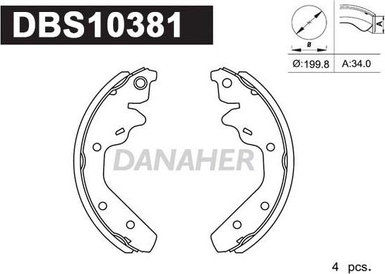 Danaher DBS10381 - Brake Set, drum brakes www.avaruosad.ee