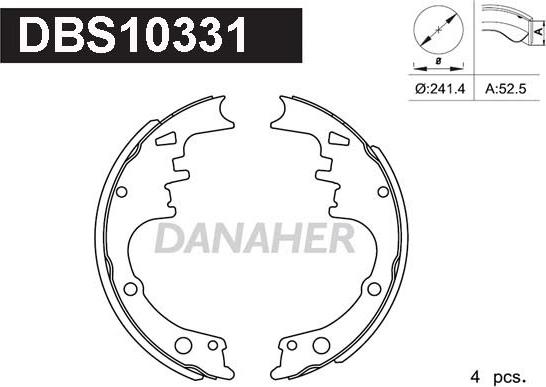 Danaher DBS10331 - Brake Set, drum brakes www.avaruosad.ee