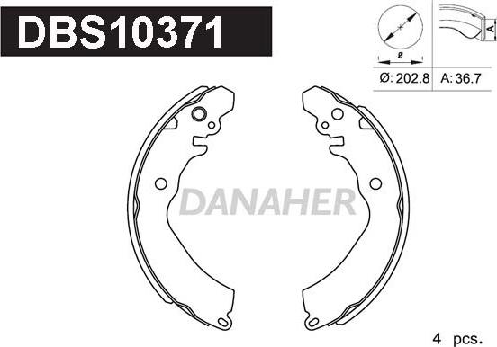 Danaher DBS10371 - Brake Set, drum brakes www.avaruosad.ee