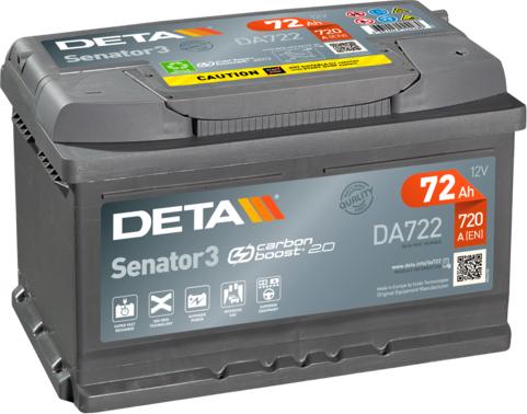 DETA DA722 - Стартерная аккумуляторная батарея, АКБ www.avaruosad.ee