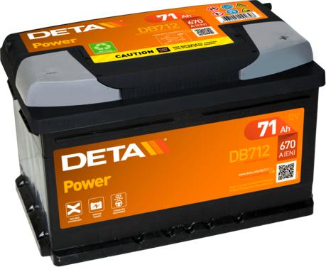 DETA DB712 - Стартерная аккумуляторная батарея, АКБ www.avaruosad.ee