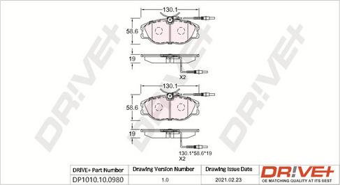 Dr!ve+ DP1010.10.0980 - Brake Pad Set, disc brake www.avaruosad.ee