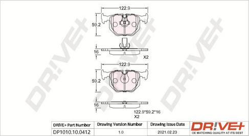 Dr!ve+ DP1010.10.0412 - Brake Pad Set, disc brake www.avaruosad.ee