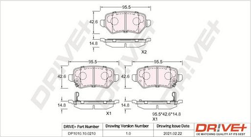 Dr!ve+ DP1010.10.0210 - Brake Pad Set, disc brake www.avaruosad.ee