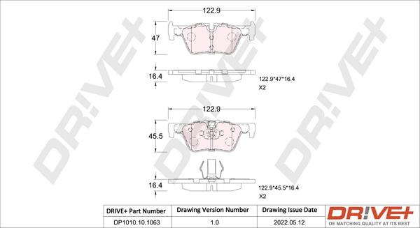 Dr!ve+ DP1010.10.1063 - Brake Pad Set, disc brake www.avaruosad.ee