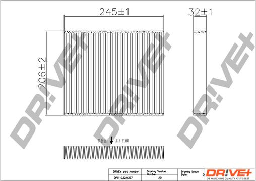 Dr!ve+ DP1110.12.0397 - Filter, interior air www.avaruosad.ee