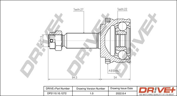 Dr!ve+ DP2110.10.1272 - Joint Kit, drive shaft www.avaruosad.ee