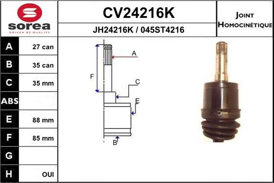 EAI CV24216K - Joint Kit, drive shaft www.avaruosad.ee