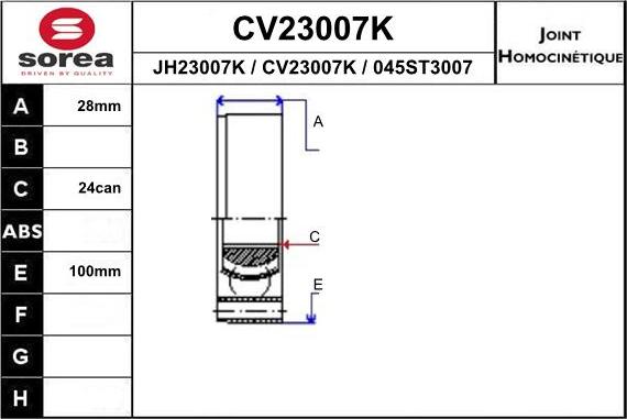 EAI CV23007K - Joint Kit, drive shaft www.avaruosad.ee