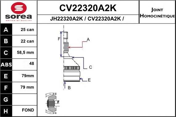 EAI CV22320A2K - Joint Kit, drive shaft www.avaruosad.ee