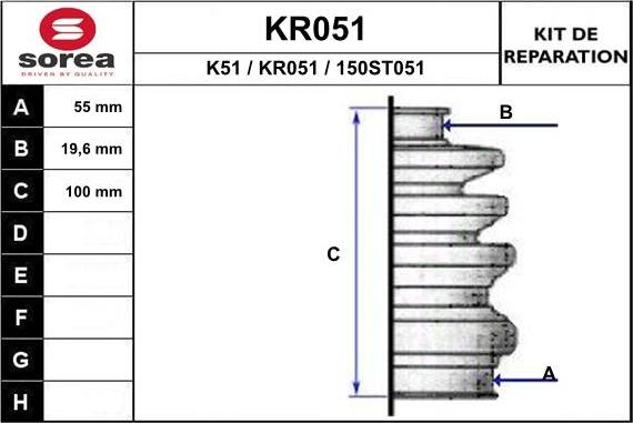 EAI KR051 - Bellow, driveshaft www.avaruosad.ee