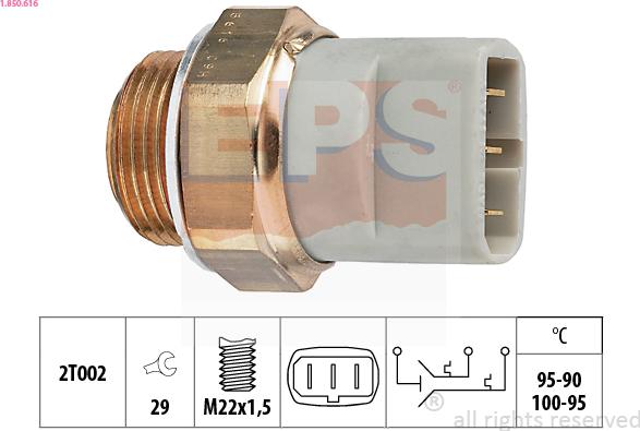 EPS 1.850.616 - Temperature Switch, radiator / air conditioner fan www.avaruosad.ee