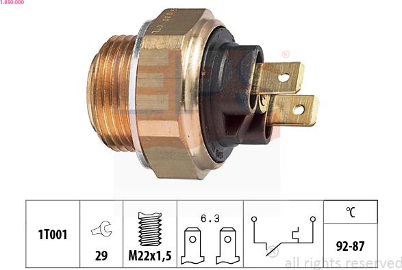 EPS 1.850.000 - Temperature Switch, radiator / air conditioner fan www.avaruosad.ee