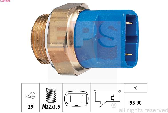 EPS 1.850.032 - Temperature Switch, radiator / air conditioner fan www.avaruosad.ee