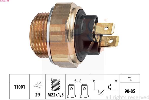 EPS 1.850.134 - Temperatūras slēdzis, radiatora / gaisa kondicioniera ventilators www.avaruosad.ee