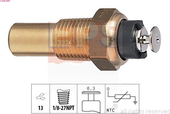 EPS 1.830.005 - Sensor, coolant temperature www.avaruosad.ee