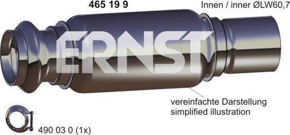 ERNST 465199 - Repair Pipe, catalytic converter www.avaruosad.ee