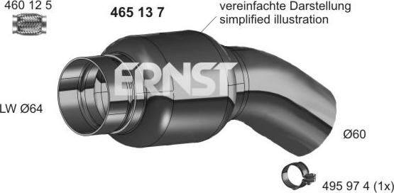 ERNST 465137 - Flex Hose, exhaust system www.avaruosad.ee