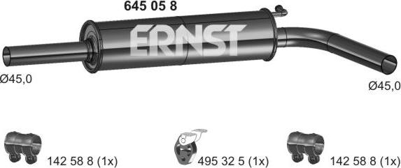 ERNST 645058 - Vidējais izpl. gāzu trokšņa slāpētājs www.avaruosad.ee
