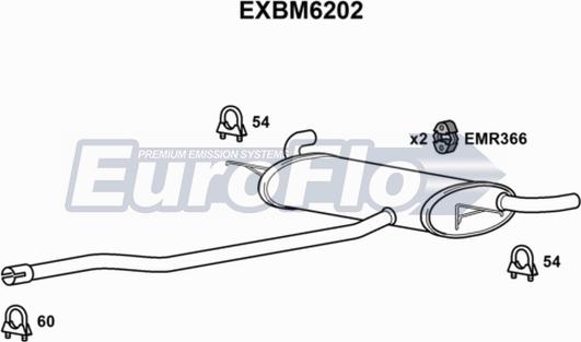 EuroFlo EXBM6202 - Izplūdes gāzu trokšņa slāpētājs (pēdējais) www.avaruosad.ee