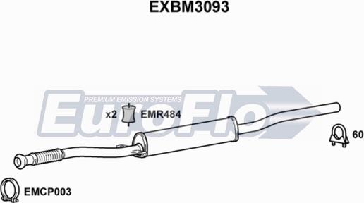 EuroFlo EXBM3093 - Средний глушитель выхлопных газов www.avaruosad.ee