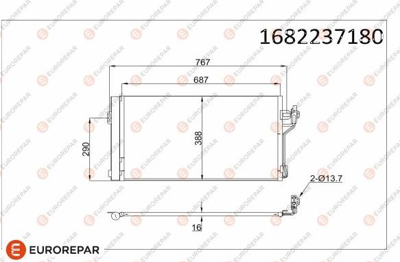 EUROREPAR 1682237180 - Конденсатор, кондиционер www.avaruosad.ee