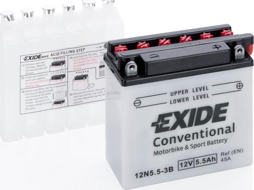 Exide 12N5.5-3B - Стартерная аккумуляторная батарея, АКБ www.avaruosad.ee