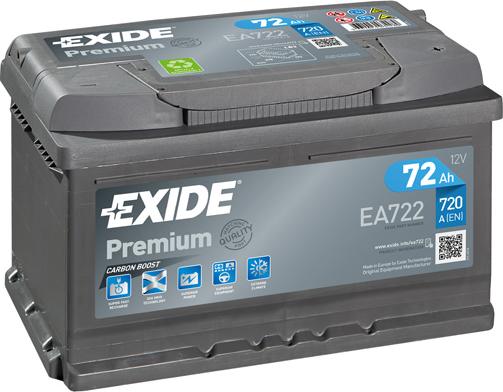Exide EA722 - Starter Battery www.avaruosad.ee