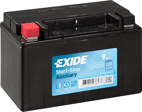 Exide EK091 - Стартерная аккумуляторная батарея, АКБ www.avaruosad.ee