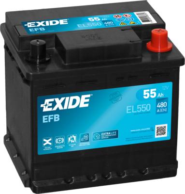 Exide EL550 - Стартерная аккумуляторная батарея, АКБ www.avaruosad.ee
