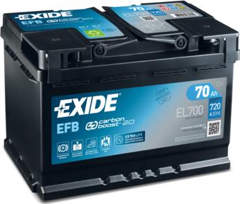 Exide EL700 - Стартерная аккумуляторная батарея, АКБ www.avaruosad.ee