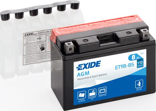 Exide ET9B-BS - Batteri www.avaruosad.ee