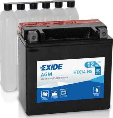 Exide ETX14-BS - Стартерная аккумуляторная батарея, АКБ www.avaruosad.ee