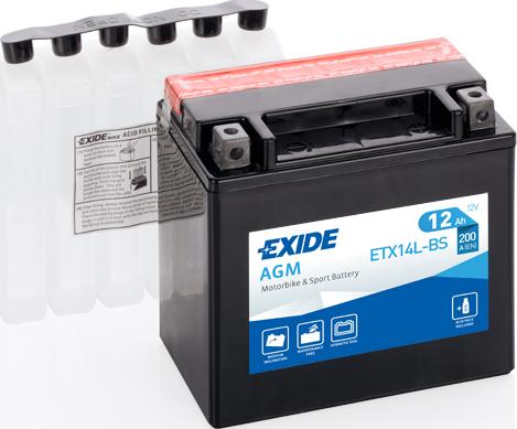 Exide ETX14L-BS - Startera akumulatoru baterija www.avaruosad.ee
