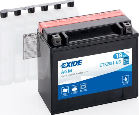 Exide ETX20H-BS - Startera akumulatoru baterija www.avaruosad.ee