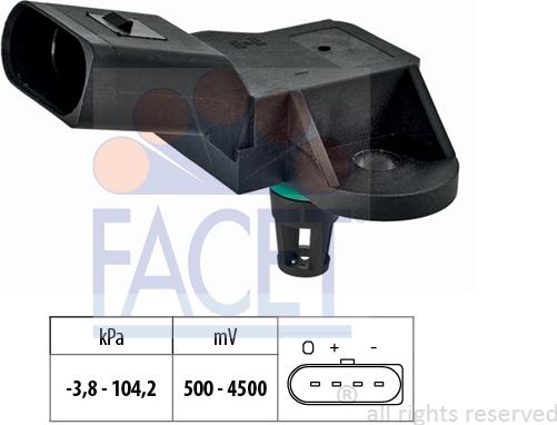 FACET 10.3280 - Pressure Sensor, brake booster www.avaruosad.ee