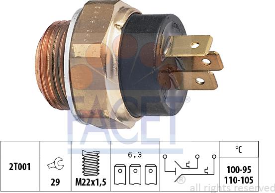 FACET 75619 - Temperature Switch, radiator / air conditioner fan www.avaruosad.ee