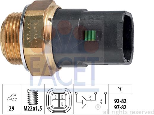 FACET 75628 - Temperature Switch, radiator / air conditioner fan www.avaruosad.ee