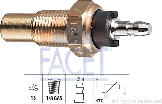 FACET 7.3052 - Sensor, coolant temperature www.avaruosad.ee