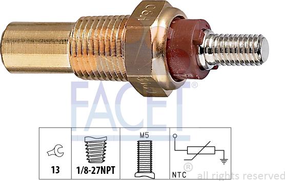 FACET 7.3180 - Sensor, coolant temperature www.avaruosad.ee