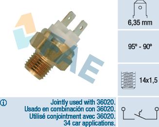 FAE 36010 - Temperature Switch, radiator / air conditioner fan www.avaruosad.ee