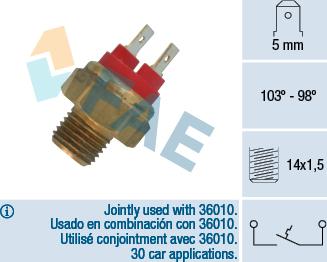 FAE 36020 - Temperature Switch, radiator / air conditioner fan www.avaruosad.ee