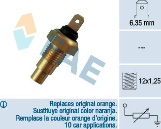 FAE 31520 - Sensor, coolant temperature www.avaruosad.ee