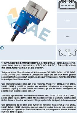 FAE 24849 - Brake Light Switch www.avaruosad.ee