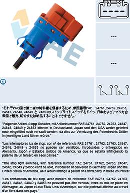 FAE 24796 - Brake Light Switch www.avaruosad.ee