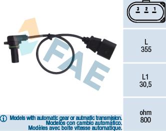 FAE 79062 - RPM Sensor, automatic transmission www.avaruosad.ee