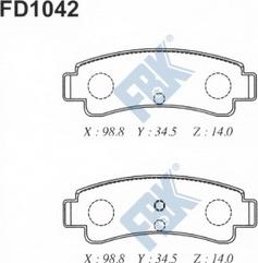 FBK FD1042 - Brake Pad Set, disc brake www.avaruosad.ee