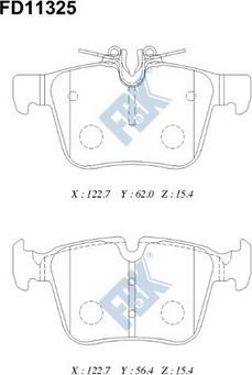 FBK FD11325 - Bremžu uzliku kompl., Disku bremzes www.avaruosad.ee