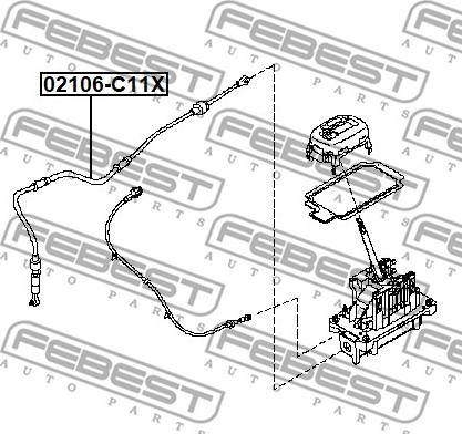 Febest 02106-C11X - Cable, automatic transmission www.avaruosad.ee